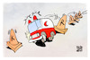 Cartoon: Rettung (small) by Kostas Koufogiorgos tagged karikatur,koufogiorgos,gaza,hilfe,rettungswagen,roter,halbmond