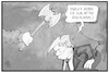 Cartoon: Ritter Donald (small) by Kostas Koufogiorgos tagged karikatur,koufogiorgos,illustration,cartoon,ritter,donald,trump,beil,schlagen,erschlagen,adel,besuch,queen,uk,staatsbesuch