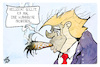 Cartoon: Rohrkrepierer (small) by Kostas Koufogiorgos tagged karikatur,koufogiorgos,zigarre,iran,kuba,trump,usa,krieg
