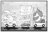 Cartoon: Rosenmontag (small) by Kostas Koufogiorgos tagged karikatur,koufogiorgos,illustration,cartoon,rosenmontag,navi,verfahren,karneval,fasching,auto,strasse,umzug,fest,kultur,feier,strassenkarneval,fastnacht