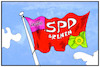 Cartoon: Rot-grün-rot in Bremen (small) by Kostas Koufogiorgos tagged karikatur,koufogiorgos,illustration,cartoon,bremen,rot,gruen,fahne,spd,sozialdemokraten,partei,regierung,senat
