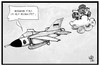 Cartoon: Russland beschattet (small) by Kostas Koufogiorgos tagged karikatur,koufogiorgos,illustration,cartoon,tornado,russland,bär,bundeswehr,syrien,einsatz,militär,flugzeug