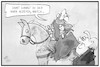 Cartoon: Sankt Martin (small) by Kostas Koufogiorgos tagged karikatur,koufogiorgos,illustration,cartoon,schulz,merkel,umfrage,pferd,reiter,mantel,teilung,politik,kanzlerkandidat,heiliger,ikonographie,spd,union,cdu