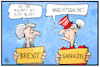 Cartoon: Sarrazin und der Brexit (small) by Kostas Koufogiorgos tagged karikatur,koufogiorgos,illustration,cartoon,sarrazin,spd,ausschluss,partei,sozialdemokraten,brexit,may,europa,eu,austritt