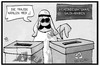 Cartoon: Saudi-Arabien (small) by Kostas Koufogiorgos tagged karikatur,koufogiorgos,illustration,cartoon,saudi,arabien,gleichberechtigung,wahl,frau,müll,recycling,betrug,menschenrecht