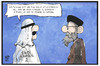 Cartoon: Saudi-Arabien und Iran (small) by Kostas Koufogiorgos tagged karikatur,koufogiorgos,illustration,cartoon,iran,saudi,arabien,dialog,diplomatie,konflikt,tatort,til,schweiger,tschiller,polizei