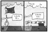Cartoon: Schlagbaum unten- Europa aus (small) by Kostas Koufogiorgos tagged karikatur,koufogiorgos,illustration,cartoon,europa,schlagbaum,grenze,schengen,fahne,flagge,eu