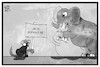 Cartoon: Sicherheit gegen Rechtsstaat (small) by Kostas Koufogiorgos tagged karikatur,koufogiorgos,illustration,cartoon,sicherheit,rechtsstaat,maus,elefant,klein,gross,angst