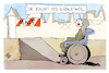 Cartoon: Sozialstaat (small) by Kostas Koufogiorgos tagged karikatur,koufogiorgos,sozialstaat,rampe,behinderung,maut