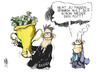 Cartoon: Spanische Banken (small) by Kostas Koufogiorgos tagged spanien,bank,michel,pokal,pott,geld,euro,schulden,krise,hilfe,karikatur,kostas,koufogiorgos