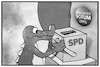 Cartoon: SPD-Mitgliederentscheid (small) by Kostas Koufogiorgos tagged karikatur,koufogiorgos,illustration,cartoon,ja,nein,groko,spiel,grokodil,spd,mitgliederentscheid,demokratie,wahl,abstimmung,einarmiger,bandit,entscheidung,partei,sozialdemokratie,walurne,votum