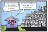 Cartoon: SPD (small) by Kostas Koufogiorgos tagged karikatur,koufogiorgos,illustration,cartoon,spd,partei,sozialdemokraten,waschmaschine,bestellung,unterschrift,fehler,irrtum