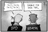 Cartoon: SPD und Edathy (small) by Kostas Koufogiorgos tagged karikatur,koufogiorgos,illustration,cartoon,edathy,spd,information,sirene,warnung,politik,politiker