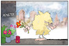 Cartoon: Trauer in Münster (small) by Kostas Koufogiorgos tagged karikatur,koufogiorgos,illustration,cartoon,muenster,deutschland,trauer,anschlag,amok,kiepernkerl