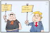 Cartoon: Trump-Demo (small) by Kostas Koufogiorgos tagged karikatur,koufogiorgos,illustration,cartoon,trump,demo,idiot,usa,wahl