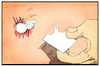Cartoon: Trump-Entfernung (small) by Kostas Koufogiorgos tagged karikatur,koufogiorgos,illustration,cartoon,trump,zecke,zeckenzange,zeckenkarte,usa,präsident,abwahl