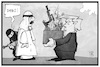 Cartoon: Trump liefert Waffen (small) by Kostas Koufogiorgos tagged karikatur koufogiorgos illustration cartoon trump saudi arabien scheich is terrorist islamist waffen deal rüstung industrie verkauf usa