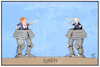 Cartoon: Trump vs. Putin (small) by Kostas Koufogiorgos tagged karikatur koufogiorgos illustration cartoon syrien kriegsschauplatz trump putin usa russland ritter rüstung kampf krieg konflikt zwerg geschrumpft