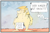 Cartoon: Trumps Steuerunterlagen (small) by Kostas Koufogiorgos tagged karikatur,koufogiorgos,illustration,cartoon,trump,steuern,steuerunterlagen,steuererklaerung,kaiser,nackt,kleider,märchen,grimm,usa,praesident,korruption