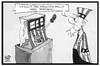 Cartoon: US-Wahlsystem (small) by Kostas Koufogiorgos tagged karikatur,koufogiorgos,illustration,cartoon,usa,trump,uncle,sam,einarmiger,bandit,spiel,glücksspiel,wahl,wahlsystem