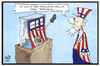 Cartoon: US-Wahlsystem (small) by Kostas Koufogiorgos tagged karikatur,koufogiorgos,illustration,cartoon,usa,trump,uncle,sam,einarmiger,bandit,spiel,glücksspiel,wahl,wahlsystem