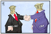 Cartoon: USA und China (small) by Kostas Koufogiorgos tagged karikatur,koufogiorgos,illustration,cartoon,usa,trump,china,dollar,yuan,geld,wirtschaft,handel,deal
