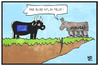 Cartoon: Visegrad-Gruppe (small) by Kostas Koufogiorgos tagged karikatur,koufogiorgos,illustration,cartoon,visegrad,europa,stier,pferd,fallen,stürzen,abgrund,spaltung,eu,politik,flüchtlingspolitik