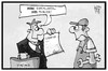 Cartoon: VWs Fehler (small) by Kostas Koufogiorgos tagged karikatur,koufogiorgos,illustration,cartoon,mitarbeiter,entlassung,wirtschaft,arbeit,arbeitslos,chef,arbeiter,fehler,konsequenz,dieselgate