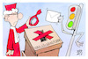 Cartoon: Wahlrechtsreform (small) by Kostas Koufogiorgos tagged karikatur,koufogiorgos,wahlrechtsreform,ampel,wahlurne,bundesverfassungsgericht
