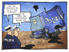 Cartoon: Wasserwerfer-Abgabe (small) by Kostas Koufogiorgos tagged karikatur,koufogiorgos,cartoon,illustration,wasserwerfer,abgabe,schaden,polizei,geld,politik,polizist
