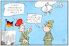 Cartoon: Wehrpflicht (small) by Kostas Koufogiorgos tagged karikatur,koufogiorgos,illustration,cartoon,wehrpflicht,bundeswehr,soldat,ausbildung,militär,helikoptereltern,hubschrauber,alarm