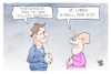 Cartoon: Wüst lernt von Merkel (small) by Kostas Koufogiorgos tagged karikatur,koufogiorgos,kanzler,wüst,merz,raute,merkel,vertrauen