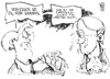 Cartoon: Samaras vs. Wulff (small) by Kostas Koufogiorgos tagged wulff,bundespräsident,samaras,griechenland,deutschland,merkel,geld,hilfe,karikatur,kostas,koufogiorgos