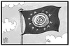 Cartoon: Zielscheibe Europa (small) by Kostas Koufogiorgos tagged karikatur,koufogiorgos,illustration,cartoon,europa,ziel,zielscheibe,fadenkreuz,fahne,flagge,eu,terrorismus,angriff