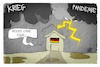 Cartoon: Zur Lage der Nation (small) by Kostas Koufogiorgos tagged karikatur,koufogiorgos,deutschland,krieg,pandemie,wirtschaft,regen,wetter,gewitter,prognose