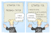 Cartoon: Zweierlei Maß in der CDU (small) by Kostas Koufogiorgos tagged karikatur,koufogiorgos,cdu,schnell,langsam,affäre,lobbyismus,linnemann