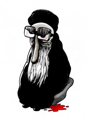 Cartoon: Crazy mullah (medium) by illustrator tagged blind,blood,cartoon,comix,dictator,extremist,fundamentalist,gag,hate,ideology,illustration,illustrator,islam,mad,monster,mullah,religion,religious,violence,iran,wahl,wahlen,wahlbetrug,betrug,religion,ahmadinedschad,ahamjad,moussavi,diktatur,ideologie
