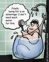 Cartoon: Bathing fat guy (small) by illustrator tagged fat guy bath tub shower spa water soak clean wash advantage
