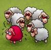 Cartoon: Gay Sheep (small) by illustrator tagged gay sheep discrimination leftover leftout hate queer pink meadow stress cartoon illustration illustratior peter welleman gag satire