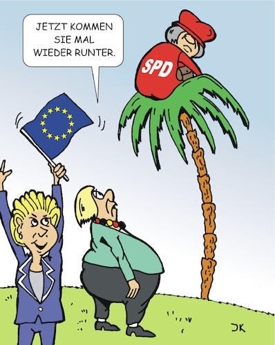 Cartoon: Auf der Palme (medium) by JotKa tagged ursula,von,der,leyen,eu,komminssionspräsidenrschaft,kommissionspräsident,merkel,manfred,weber,brüssel,parlament,macron,politiker,parteien,europawahl,wähler,spd,ursula,von,der,leyen,eu,komminssionspräsidenrschaft,kommissionspräsident,merkel,manfred,weber,brüssel,parlament,macron,politiker,parteien,europawahl,wähler,spd