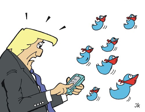 Cartoon: AUSGETWITTERT (medium) by JotKa tagged donald,trump,usa,us,wahlen,social,media,soziale,medien,white,house,präsident,wahlkampf,joe,biden,twitter,facebook,donald,trump,usa,us,wahlen,social,media,soziale,medien,white,house,präsident,wahlkampf,joe,biden,twitter,facebook