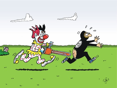 Cartoon: Clowns (medium) by JotKa tagged clowns,halloween,spinner,terror,terroristen,isis,is,antiterrorkampf,irrenhaus,psychiatrie,geisteskrankheiten,clowns,halloween,spinner,terror,terroristen,isis,is,antiterrorkampf,irrenhaus,psychiatrie,geisteskrankheiten