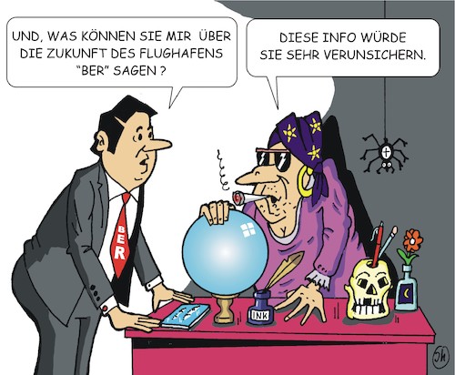 Cartoon: Flughafen BER (medium) by JotKa tagged ber,flughafen,berling,brandenburg,international,luftfahrt,baustop,bauruine,steuergelder,steuerverschwendung,politik,politiker,eröffnung,fluggesellschaften,lufthansa,wahrsagerin,orakel,astrologie,kristallkugel,ber,flughafen,berling,brandenburg,international,luftfahrt,baustop,bauruine,steuergelder,steuerverschwendung,politik,politiker,eröffnung,fluggesellschaften,lufthansa,wahrsagerin,orakel,astrologie,kristallkugel