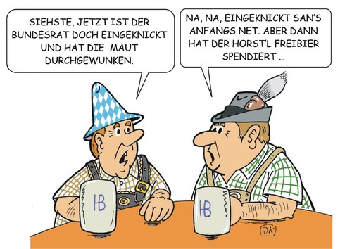 Cartoon: Freibier (medium) by JotKa tagged deutschland,politik,maut,mautgebühr,pkwmaut,lkwmaut,autobahnmaut,bundesstraßenmaut,bundesrat,bundesländer,seehofer,csu,cdu,spd,stammtisch,freibier,steuern,wähler,auto,ausländer,inländer,deutschland,politik,maut,mautgebühr,pkwmaut,lkwmaut,autobahnmaut,bundesstraßenmaut,bundesrat,bundesländer,seehofer,csu,cdu,spd,stammtisch,freibier,steuern,wähler,auto,ausländer,inländer