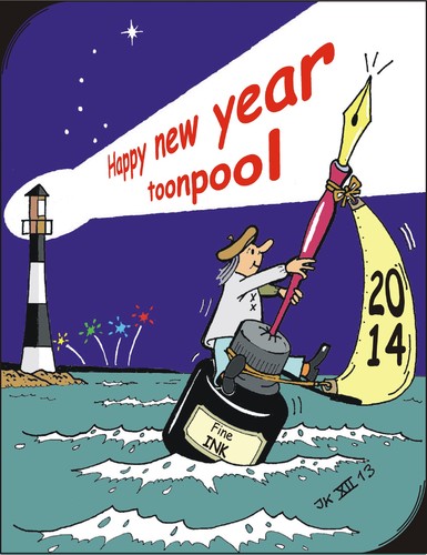 Cartoon: Happy New Year (medium) by JotKa tagged sylvester,newyear,jahreswechel,neujahr,2014