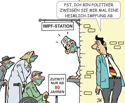 Cartoon: Heimlich-Impfungen (medium) by JotKa tagged corona,impfungen,politiker,amtsträger,führungskrafte,impfzentrum,impfstoff,impfstoffknappheit,impfplan,arroganz,selbstsucht,corona,impfungen,politiker,amtsträger,führungskrafte,impfzentrum,impfstoff,impfstoffknappheit,impfplan,arroganz,selbstsucht