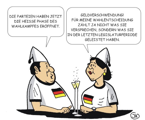 Cartoon: Heiße Phase (medium) by JotKa tagged wahlkampf,wahlen,bundestagswahl,wahlentscheidung,wähler,wählerstimmen,parteien,politiker,politik,demokratie,wahlkampf,wahlen,bundestagswahl,wahlentscheidung,wähler,wählerstimmen,parteien,politiker,politik,demokratie