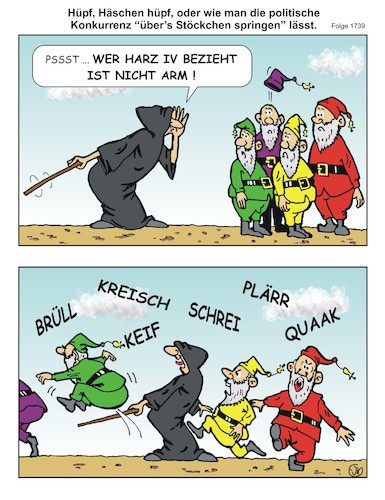 Cartoon: Hüpf Häschen hüpf 2 (medium) by JotKa tagged politiker,parteien,politischer,gegner,politische,konkurrenz,populismus,entrüstung,berufsempörer,empörung,berufsbetroffene,betroffenheit,ärger,diskussion,harz4,armut,armutsdebatte,hüpf,politiker,parteien,politischer,gegner,politische,konkurrenz,populismus,entrüstung,berufsempörer,empörung,berufsbetroffene,betroffenheit,ärger,diskussion,harz4,armut,armutsdebatte