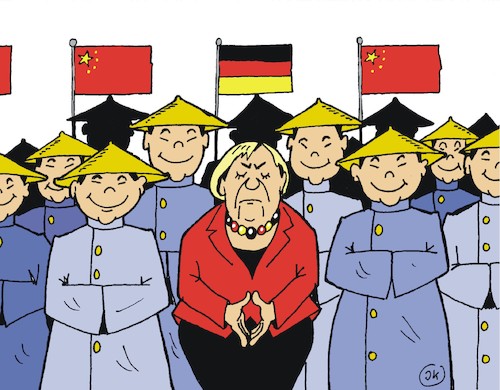 Cartoon: Im Land des Lächelns (medium) by JotKa tagged berlin,peking,merkel,xi,staatsbesuche,handelsbeziehungen,marktzugänge,zölle,krisen,handel,wirtschaft,technologietransfer,firmenübernahmen,reziprozität,politik,berlin,peking,merkel,xi,staatsbesuche,handelsbeziehungen,marktzugänge,zölle,krisen,handel,wirtschaft,technologietransfer,firmenübernahmen,reziprozität,politik