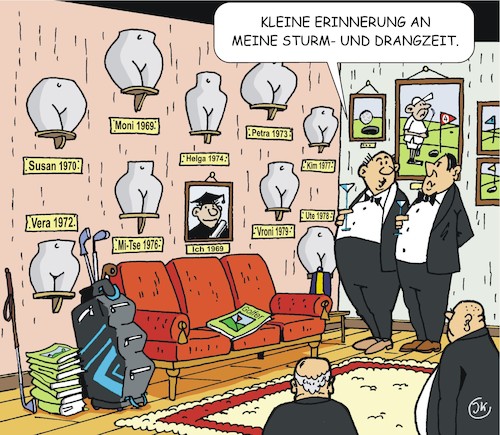 Cartoon: Jugenderinnerungen (medium) by JotKa tagged jugend,liebe,romatik,skulturen,sammler,sammlung,erotik,golf,golfclub,männer,frauen,beziehungen,affären,freundschaften,alter,erinnerungen,gesellschaft,mensch,jugend,liebe,romatik,skulturen,sammler,sammlung,erotik,sex,golf,golfclub,männer,frauen,beziehungen,affären,freundschaften,alter,erinnerungen,gesellschaft,mensch